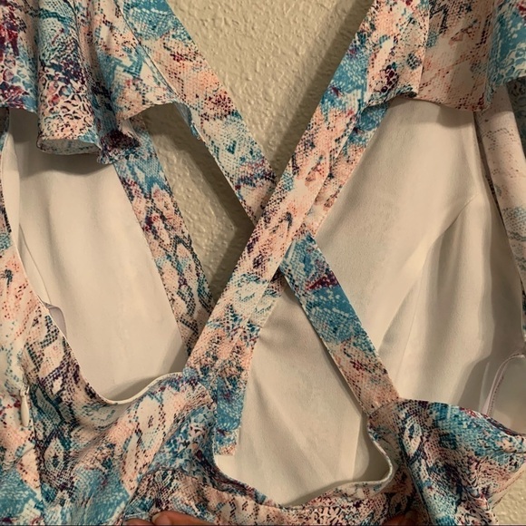 Lovers + Friends Cleo Romper in Pastel Python Size Small - Picture 5 of 6